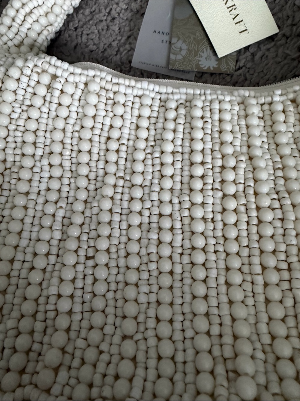 Antik Kraft Cream Beaded Shoulder Bag - Picture 2 of 8